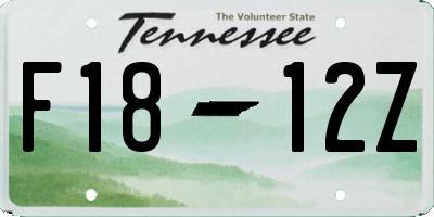 TN license plate F1812Z
