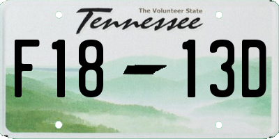 TN license plate F1813D