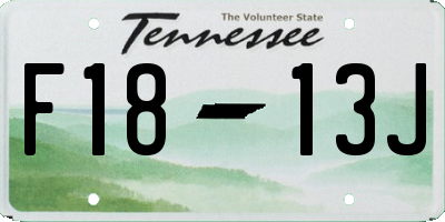 TN license plate F1813J