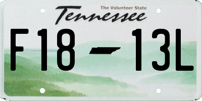 TN license plate F1813L