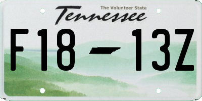 TN license plate F1813Z