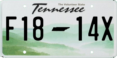 TN license plate F1814X