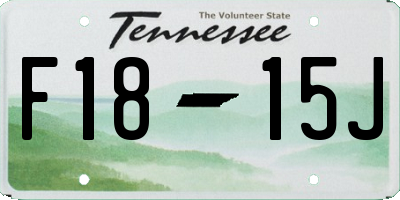 TN license plate F1815J