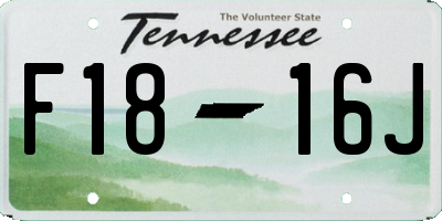 TN license plate F1816J