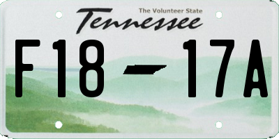 TN license plate F1817A