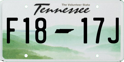 TN license plate F1817J