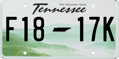TN license plate F1817K
