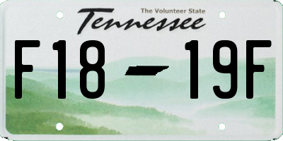 TN license plate F1819F