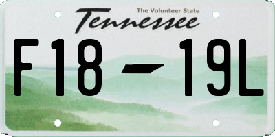 TN license plate F1819L