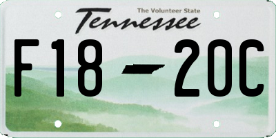 TN license plate F1820C