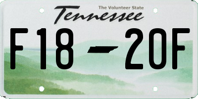 TN license plate F1820F
