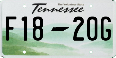 TN license plate F1820G