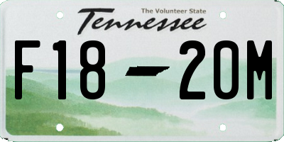 TN license plate F1820M