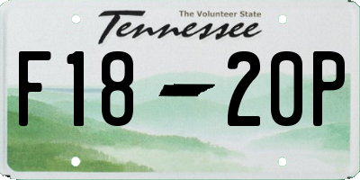 TN license plate F1820P