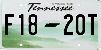TN license plate F1820T