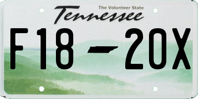 TN license plate F1820X