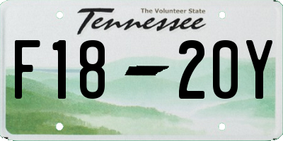 TN license plate F1820Y
