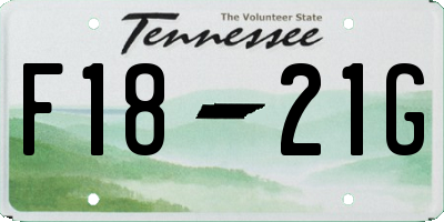 TN license plate F1821G