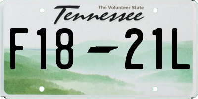 TN license plate F1821L