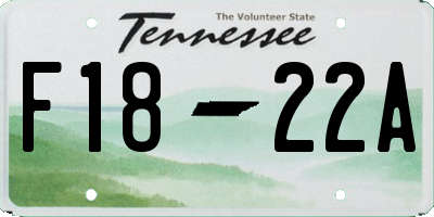 TN license plate F1822A
