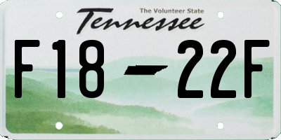 TN license plate F1822F