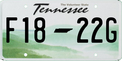 TN license plate F1822G