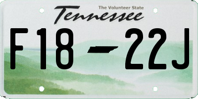 TN license plate F1822J