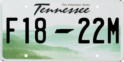 TN license plate F1822M