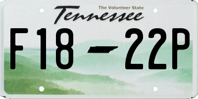 TN license plate F1822P