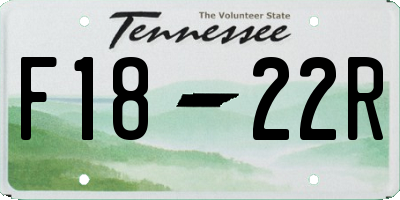 TN license plate F1822R
