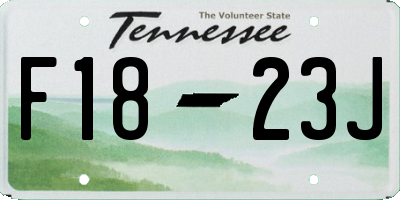 TN license plate F1823J