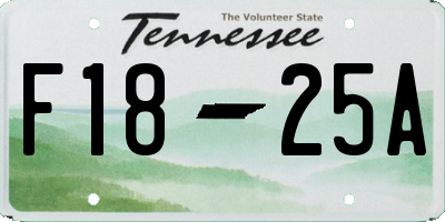TN license plate F1825A