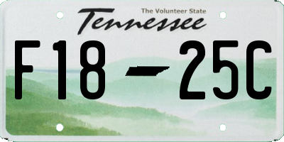 TN license plate F1825C