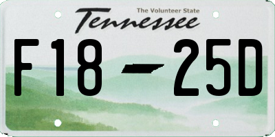TN license plate F1825D