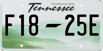 TN license plate F1825E