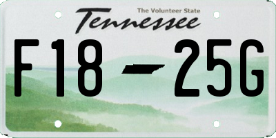 TN license plate F1825G