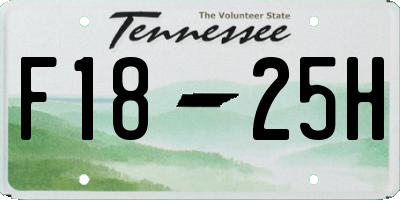 TN license plate F1825H