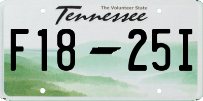 TN license plate F1825I