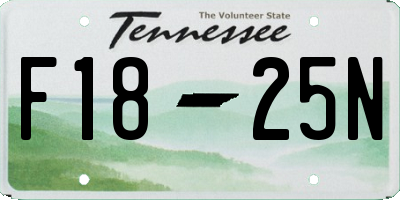 TN license plate F1825N