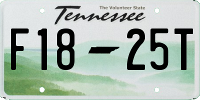 TN license plate F1825T