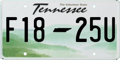 TN license plate F1825U