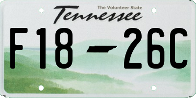 TN license plate F1826C