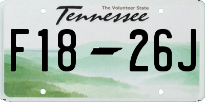 TN license plate F1826J