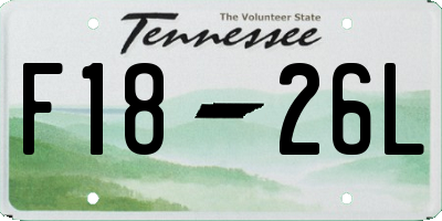 TN license plate F1826L