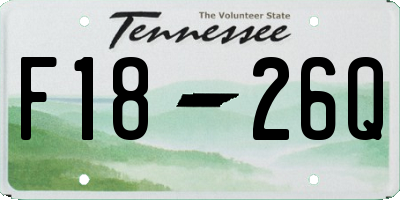 TN license plate F1826Q
