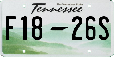 TN license plate F1826S