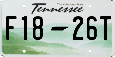 TN license plate F1826T