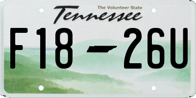 TN license plate F1826U