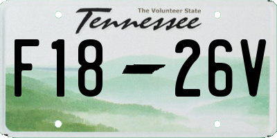 TN license plate F1826V