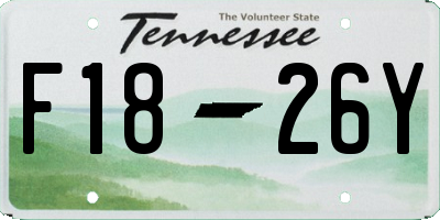 TN license plate F1826Y